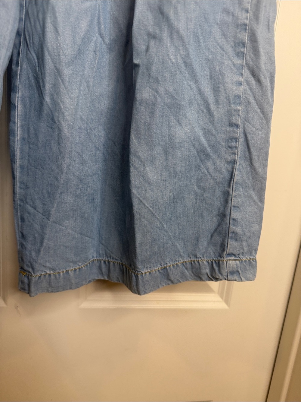 Zara Tencel 21975 High-Waist Wide Leg Light Blue Denim Culottes Sz S - Picture 4 of 6